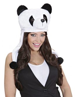 Widmann Panda muts - volwassenen - polyester/fleece - 59 cm - dierenmuts - verkleedaccessoires