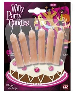 Widmann Piemelkaarsjes - taartkaarsjes - 6x stuks - 6 cm - verjaardag kaarsjes Multi