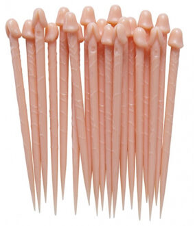 Widmann Piemels tandenstokers/ cocktailprikkers - 20x st - roze - Vrijgezellenfeest - fun