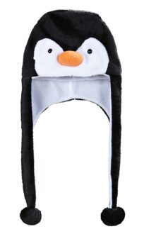 Widmann Pinguin muts - polyester/fleece - 59 cm - volwassenen - dierenmutsen Multi