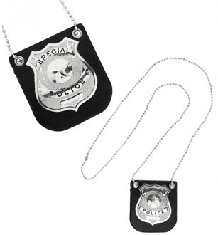 Widmann Politie ketting met badge - politie verkleed accessoires volwassenen