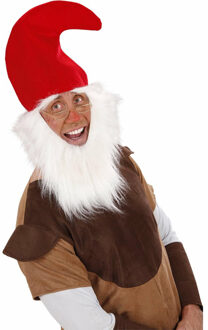 Widmann Rode Kaboutermuts - Dwergen verkleed accessoires - Verkleedhoofddeksels Rood