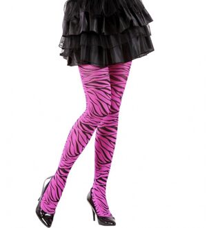 Widmann Roze panty in zebra print