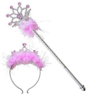 Widmann Roze prinsessenstaf en tiara - Accessoires > Toverstokken, tiara's