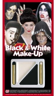 Widmann Schmink setje - zwart/wit - make up - schminkstift - Carnaval - Halloween - schminkset Multi