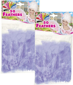 Widmann Sierveren - 100x - paars - 17 cm - knutselveertjes - decoratie/hobbymateriaal