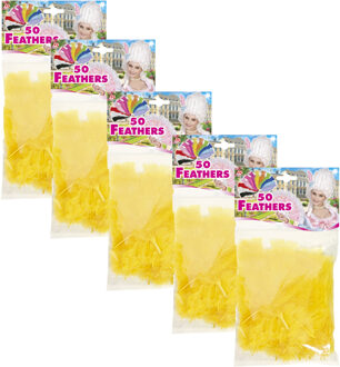 Widmann Sierveren - 250x - geel - 17 cm - knutselveertjes - decoratie/hobbymateriaal