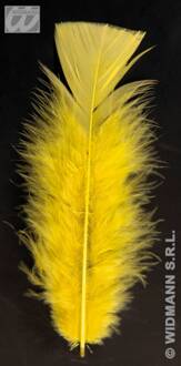 Widmann Sierveren - 50x - geel - 17 cm - knutselveertjes - Verkleedveren