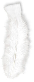 Widmann Sierveren - 50x - wit - 17 cm - knutselveertjes - Verkleedveren