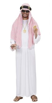 Widmann Sjeik verkleed kostuum - Arabier - Saudi - Arabische man - 1001 nacht Wit