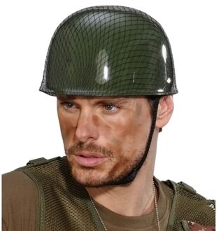 Widmann Soldaten verkleed helm voor volwassenen - Verkleedhoofddeksels Groen