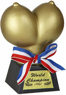 Widmann Trofee - gouden borsten - 13 cm - kunststof - fun award - prijs
