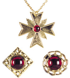 Widmann Vampier juwelen set voor volwassenen Halloween accessoires - Accessoires > Supporter Kit