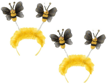 Widmann Verkleed diadeem bij - 4x - volwassenen - bijen haarband - verkleedaccessoires