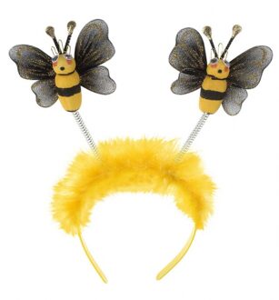 Widmann Verkleed diadeem bij - volwassenen - bijen haarband - verkleedaccessoires Multi