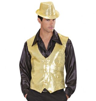 Widmann Verkleed gilet met pailletten - goud - voor heren - glamour/disco party