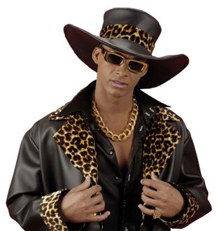 Widmann Verkleed ketting - goud - 60 cm - pimp - gangster - Carnaval verkleed sieraden