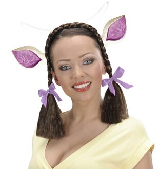 Widmann Verkleed koeien oren met hoorns Multi