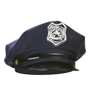 Widmann Verkleed Politiepet voor volwassenen Blauw