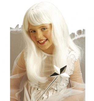 Widmann Verkleed pruik engel/prinses - wit - meisjes - kinderpruik - engelen - prinsessen