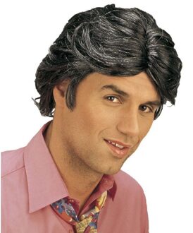 Widmann Verkleed pruik voor heren - Gigolo pruik - zwart - kort model