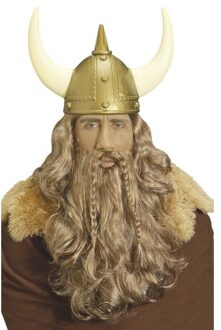 Widmann Viking pruik met vlechten snor