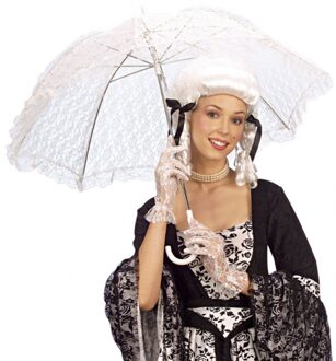 Widmann Witte kanten carnaval paraplu - dames - geschiedenis - nette dame - verkleed artikel