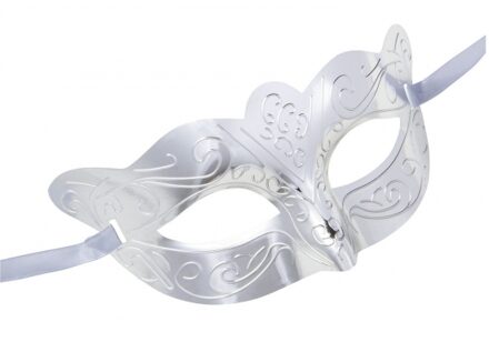 Widmann Zilver oogmaskertje - Verkleedmaskers Zilverkleurig