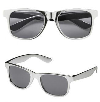 Widmann Zonnebril - zilver montuur - volwassenen - feestbril - verkleedaccessoires brillen