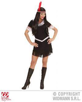 Widmann Zwart en wit indianenkostuum voor vrouwen - Medium - Volwassenen kostuums
