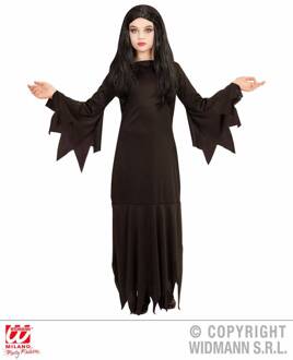 Widmann Zwarte gothic dame outfit voor kinderen - 128 (5-7 jaar) - Kinderkostuums