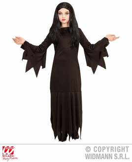 Widmann Zwarte gothic dame outfit voor kinderen - 164 (14-16 jaar) - Kinderkostuums