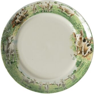 Wiebe van der Zee Wiebe's Farm Bord geit varken Ø21cm 6st multi
