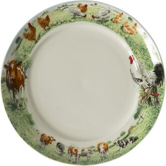 Wiebe van der Zee Wiebe's Farm Bord koe kip Ø21cm 6st multi