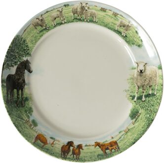 Wiebe van der Zee Wiebe's Farm Bord paard schaap Ø21cm 6st multi
