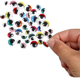 Wiebel oogjes - 300x - 8-12 mm - gekleurd - zelfklevend - googly eyes - knutselmateriaal Multi
