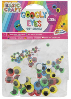 Wiebelogen - 100x - gekleurd - zelfklevend - plak oogjes/googly eyes Multi