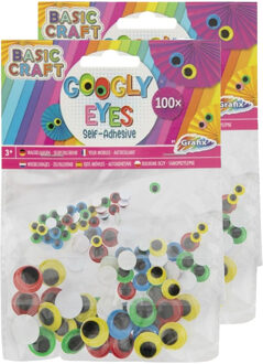 Wiebelogen - 200x - gekleurd - zelfklevend - plak oogjes/googly eyes