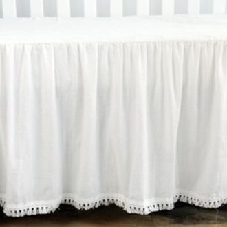 Wieg Bed Rok Stof Ruches Voor Baby Meisjes En Jongens Beddengoed Sets (Wit)