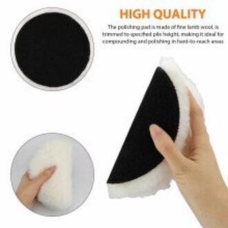 Wiel Auto Witte Polijsten Pad Wol 2Pcs 5  "Accessoire Buffer Thuis Kit Onderdelen Polijstmachine