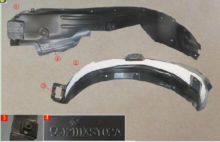 Wiel Splash Pad Montage Voor Grote Muur Haval H4 Oem: 5512110XSY02A 5512120XSY02A 5512310XSY02A 5512320XSY02A voorkant links