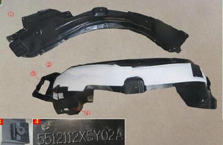 Wiel Splash Pad Montage Voor Grote Muur Haval H4 Oem: 5512110XSY02A 5512120XSY02A 5512310XSY02A 5512320XSY02A voorkant rechtsaf