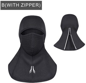 WIEL UP Fietsen Gezichtsmasker Cap Ski Fiets Thermische Fleece Balaclava Winter Fiets Gezichtsmasker Stofdicht kap Schaatsen Hoed Hoofddeksels B(met ZIPPER)