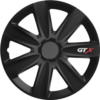 Wieldoppen 14 inch - GTX Carbon zwart - 4 stuks