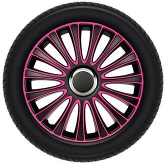 Wieldoppen 16 inch LeMans Zwart/Roze - ABS