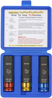 Wielmoerdoppenset 1/2", met vast moment 3-dlg. 300303