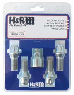 Wielslotenset M12x1.25x30mm konisch - 4 slotbouten incl. adapter