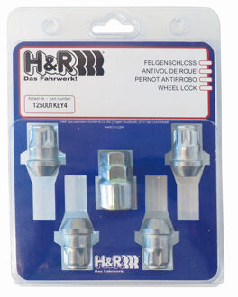 Wielslotenset M12x1.50 vlak - 4 slotmoeren incl. adapter