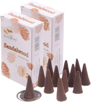 Wierook kegeltjes - geur sandelhout - cones - 30x stuks