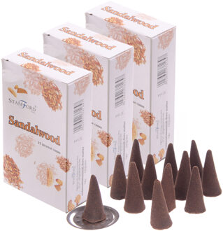 Wierook kegeltjes - geur sandelhout - cones - 45x stuks